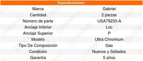 Kit2 Amortiguadores Delanteros Grand Cherokee V8 4.7l 07/10
