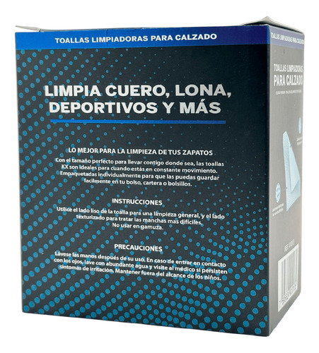 Toallas Limpiadoras Para Zapatos Kx Premiun Caja De 30 Unds