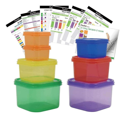 Kit De Contenedores De Control De Porciones Prefer Green De