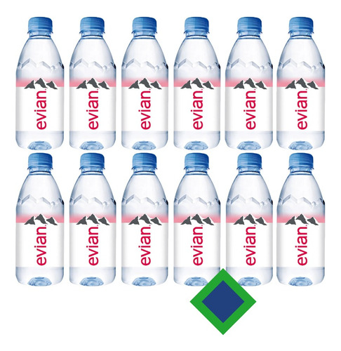 Evian Agua Botella 330 Ml Pet 12 Piezas Francia