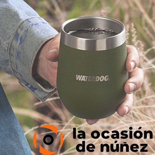 Imagen 4 de 7 de Vaso Mate Waterdog Acero Inoxidable Con Tapa 350cc Copon