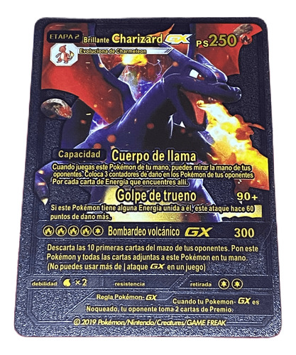 Juego Carta De Pokemon Negra De Colección Charizard 250