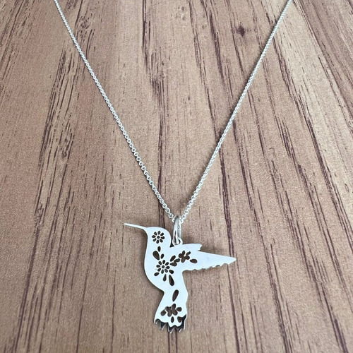 Imagen 4 de 10 de Collar De Colibrí De Plata 925 Con Flores Agálea Mujer 45 Cm