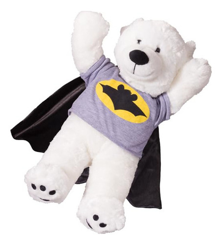 Plush Toys Wonderland Black & Grey Traje De Osito De Peluche De Superhéroe | Camisa De Disfraz De Oso Murciélago Con Capa, Para Animales De Peluche