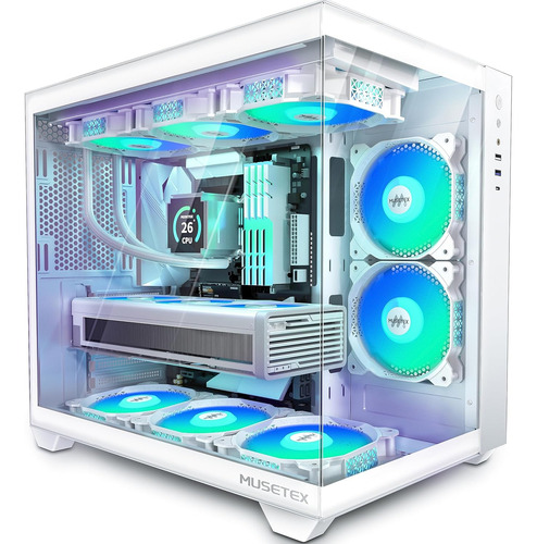 Carcasa Para Pc Atx, 5 Ventiladores Pwm Argb Preinstalados,