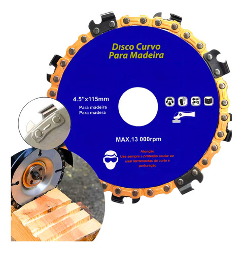 Disco Para Esmerilhadeira Madeira Cortes Curvos 115mm