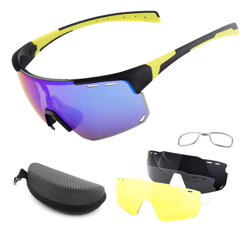 Gafas De Ciclismo Con 3 Lentes Intercambiables Uv400