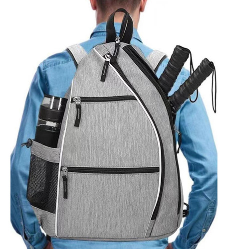 Mochila De Tenis Con Cierre De Cremallera Informal Y