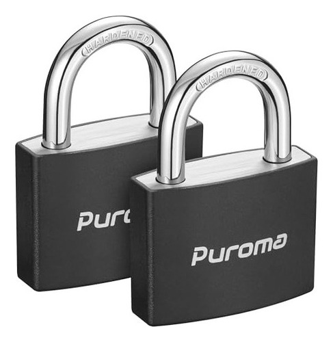 Puroma Lock Candado Con Llave, Paquete De 2 Cerraduras De Al