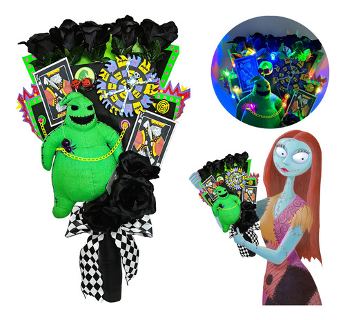 Ramo Ooogie Boogie 1 Peluche + 2 Dados + 8rosas Tela Con Luz