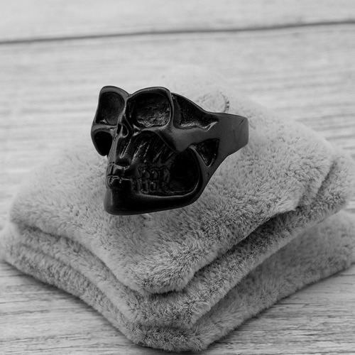 5 Anillos De Calavera Punk Vintage Color Negro Al Azar Model