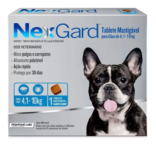 Antipulgas E Carrapatos Nexgard 4,1kg A 10kg Merial