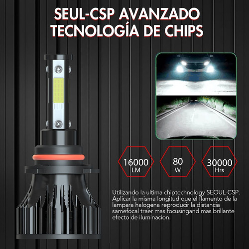 Faro Led De Luz Alta/baja Para Honda Accord 2003-2007