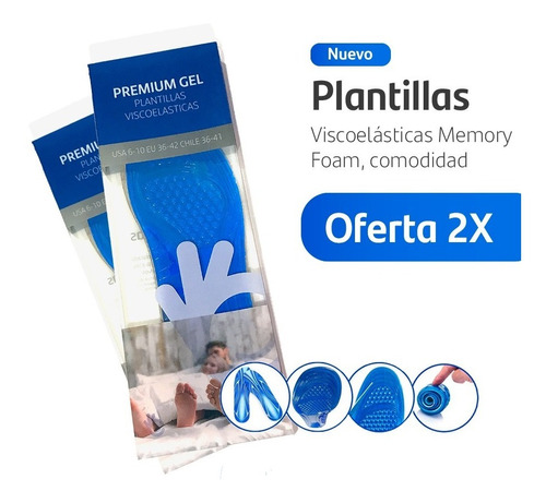 Pack 2x Plantillas Silicona Y Gel Ortopédicas