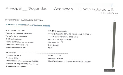 Hp Z440 Xeon E5 1650 1tb Hdd Intel 3.6ghz Tv Gt740,4gb Ddr5 (Usado)