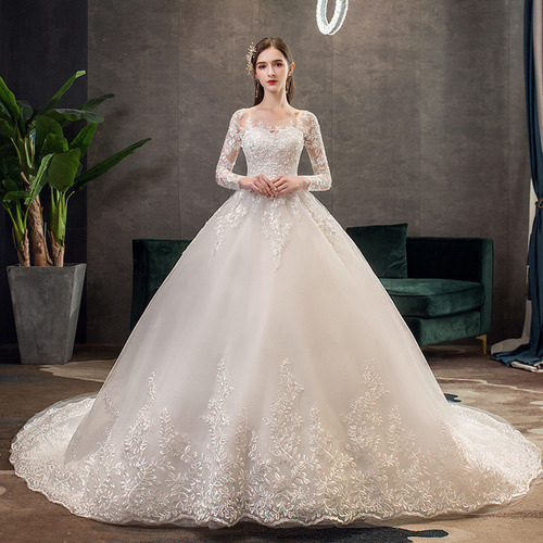 Vestido Luxuoso De Renda Com Um Ombro Para Casamento