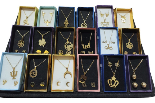 Por Mayor Lindas Joyas Set Collar Arete,de Acero Inoxidable