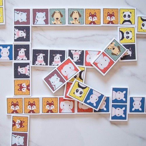 Imagen 3 de 5 de Juego Domino De Animales Piezas Goma Eva Para El Agua Bañera