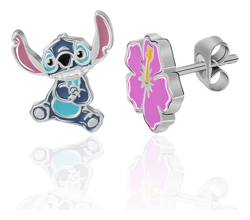 Pendientes Disney Lilo & Stitch Pendientes De Plata De Ley Y