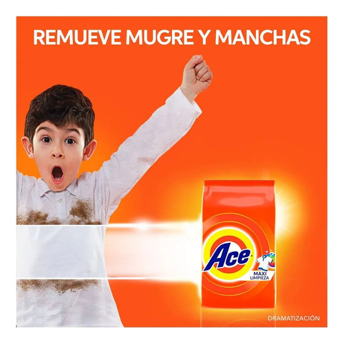 Detergente En Polvo Ace Blancos Y Colores 500gr Caja 12 Pz