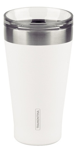 Vaso Térmico Tramontina Exata Acero Inox Blanco Tapa 550 Ml