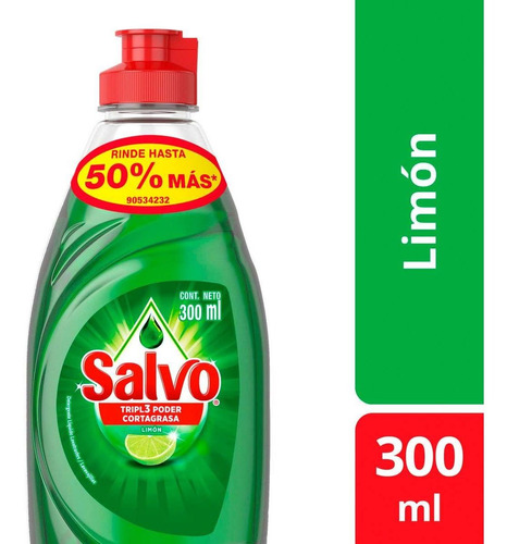 Lavatrastes Líquido Salvo Limón 300ml