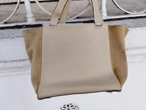 Comprar Cartera Beige De Cuero Y Gamuza ( Hay Que Limpiar Gamuza)