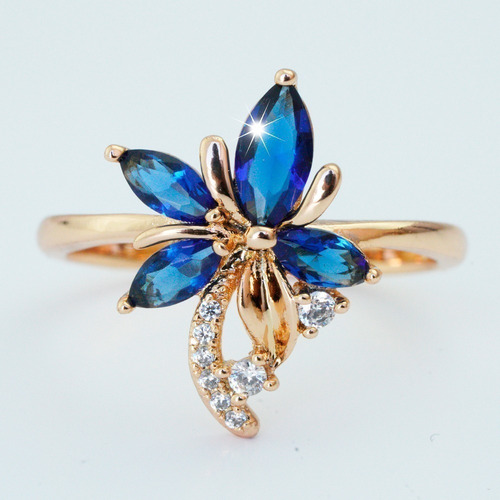 Anillos Compromiso Oro 18k Amor Elegante Mujer Joyas Lujosas