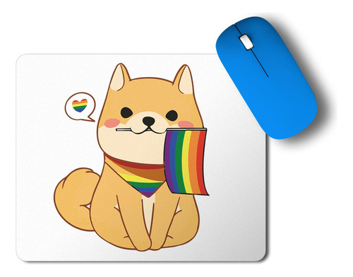 Alfombrilla de ratón compatible con Shiba Puppy LGBT Love Is Love