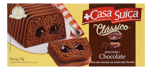 Bolo Casa Suíça  Clássico de chocolate em caixa 370 g