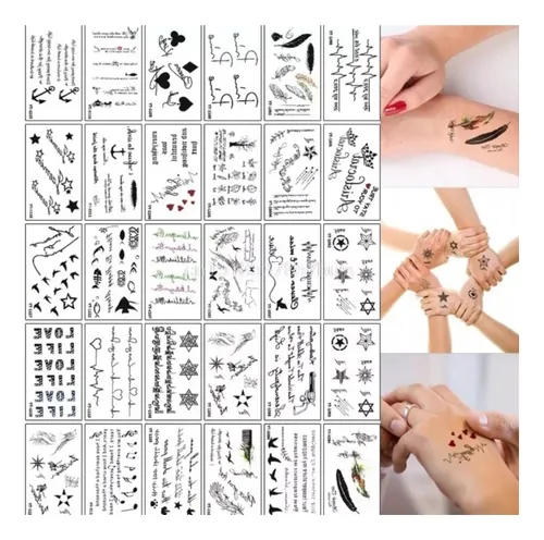 Tatuajes Temporales De Fácil Aplicación Para Cuello, Brazos