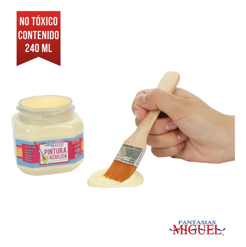 Mylin Pintura Acrílica Para Manualidades 240ml (no Tóxica) Color Vainilla