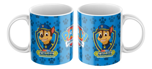 Taza De Cerámica Paw Patrol Todos Los Personaje Azul Chase