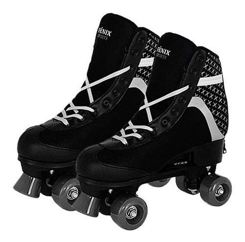 Imagem 1 de 6 de Patins 4 Rodas Retrô Clássico Preto Roller Skate Ajustavel