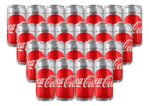 Refresco Coca Cola Light Mini Latas 22 Pzs De 235 Ml C/u