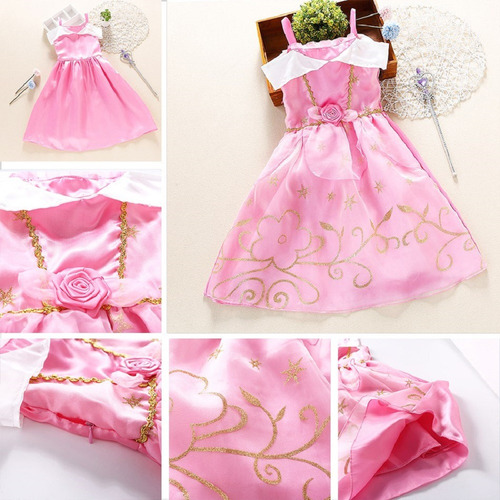 Disfraz Vestido Niña Bella Durmiente Aurora Fiesta Navidad