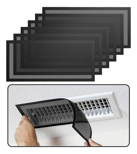 6-piece Magnetic Floor Vent Hood - 5.5x12 Inch Mesh Filter F