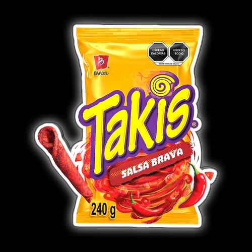 Anuncio Luminoso Barcel Takis Salsa Brava - 75cm