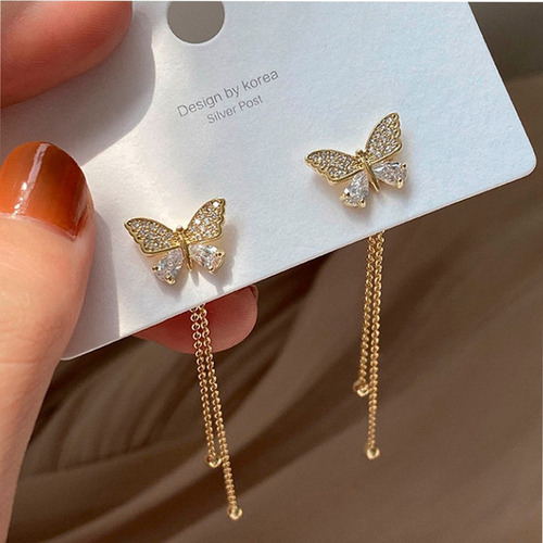 Arete Mariposa Colgante Pendientes Largos Regalo Mujer