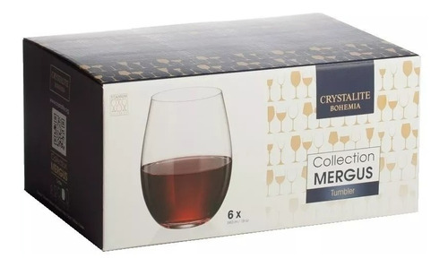 Imagen 6 de 7 de Vaso Copa Sin Pie Cristal Bohemia Mergus 560ml Set X 6