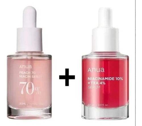 Anua DĂșo: Peach 70% + Niac.10% Sueros Corrector Manchas