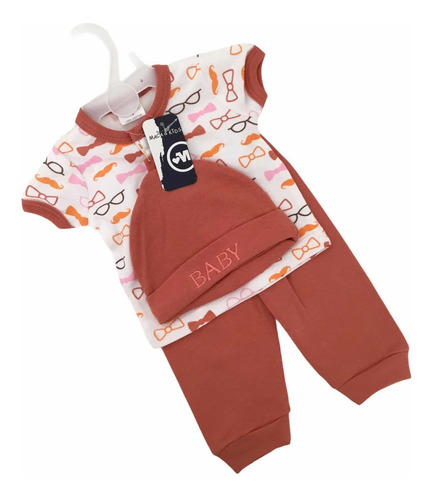 Conjunto Bebé 3 Piezas 6 - 9 Meses 100% Algodón