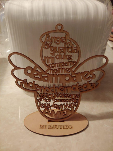 Imagen 6 de 6 de 50 Cruz De 15 Cm Mdf De 3mm Con Base Personalizada