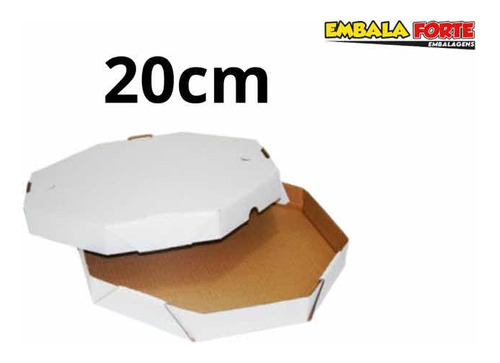 25 Caixas Oitavada Para Pizza Esfihas Salgados E Doces 20cm Cor Branco