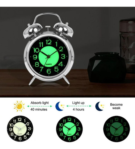 Reloj Despertador Súper Ruidoso,retro 4 Pulgadas,