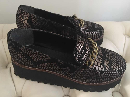 Mocasin De Cuero De Mujer