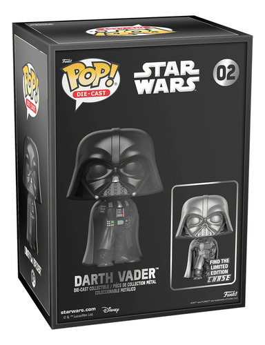 Funko Pop Darth Vader Die Cast Star Wars 02 Exclusivo Chase (Usado)