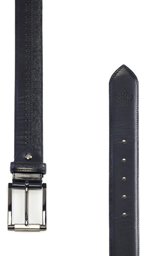 Cinturón Hombre Piel Y Textil Picado Prada Mx 20201 Color Negro Diseño De La Tela Liso Talla 110