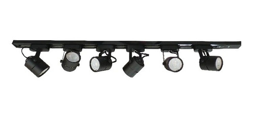 Kit Trilho Eletrificado 7m Preto 12 Spot Gu10 Dicroica + Led