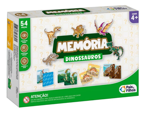 Jogo De Memória Dinossauros Pais E Filhos 7269
